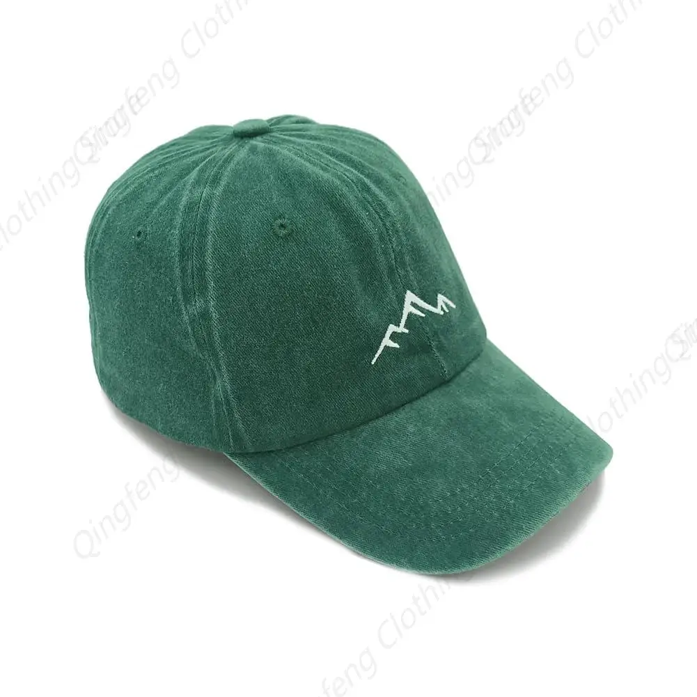 

Vintage Baseball Cap Mens Peak Baseball Hats Washed Cotton Dad Cap Mountain Retro Womens Outdoor Sports Cap Green