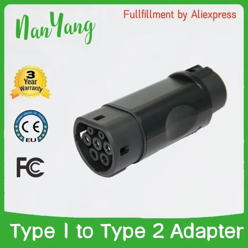 EV Adapter 16A 32A SAE J1772 Connector EVSE Car Charger Type 1 To Type 2 or Type 2 To Type 1 Electric Vehicle Charging Adaptor