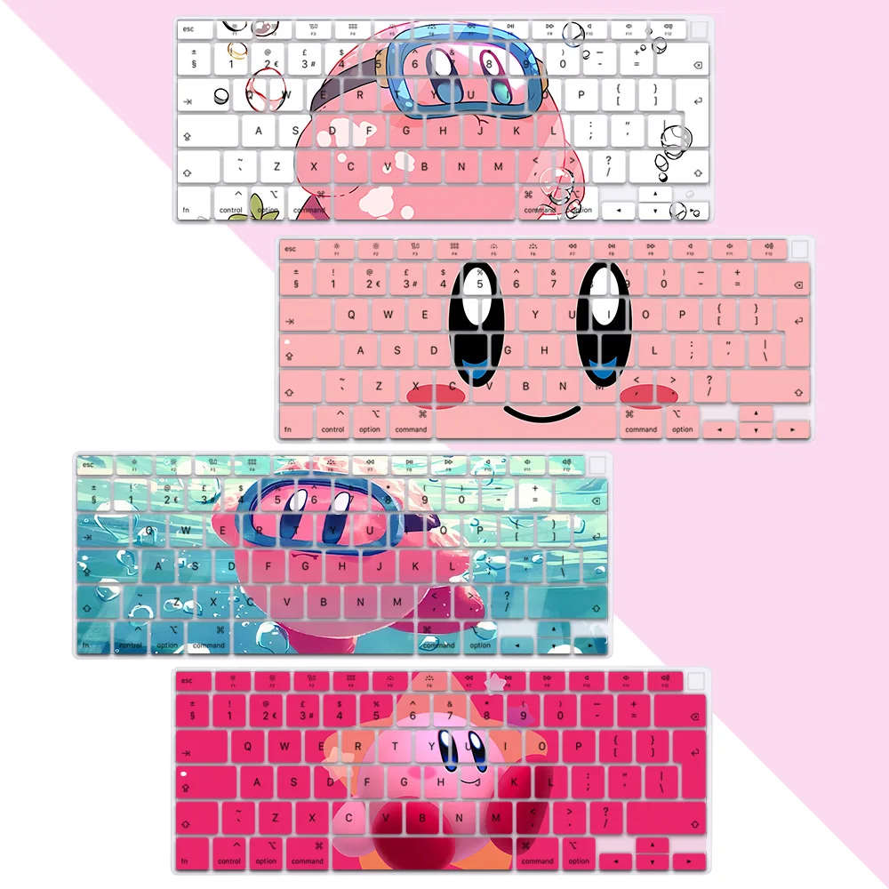 Cartoon Kirbys EU Layout Color Print Soft Silicone Keyboard Cover For Macbook 2020 Air A2179 A2337