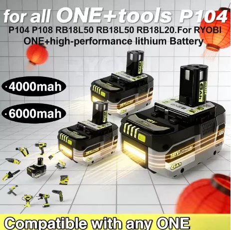 

Tough As Steel, Built To Outlast Your Shift. RYOBI 18V 4.0Ah 6.0Ah 8.0Ah Battery Stable High Output For Contractor Grade Tools