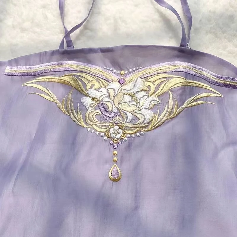 

2025 new chinese ancient style women embroidered halter top hanfu accessory basic vest classical dance halter top inner layer