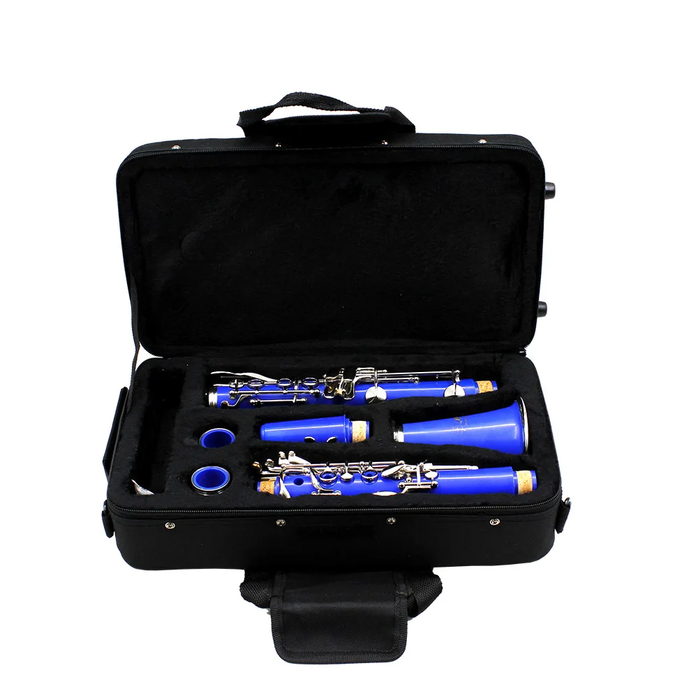 SLADE Blue Clarinet 17 Keys Bb B Flat Tone Professional Woodwind Instrument Bakelite Clarinet with Box Musical Instrument Part