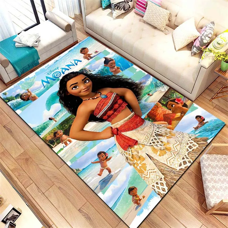 

Disney Moana Retro Princess Children's Large Area Carpet Home Living Room Kitchen Bedroom Sofa Doormat Decoration