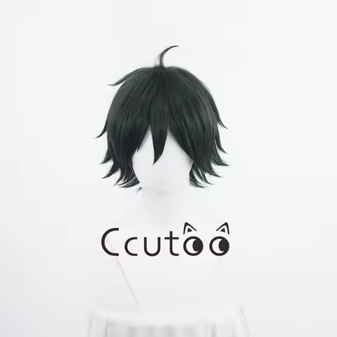 Tadashi Yamaguchi Cosplay Wig Short Dark Green Mixed Heat Resistant Hair Synthetic Hair Anime Cosplay Wigs + Wig Cap