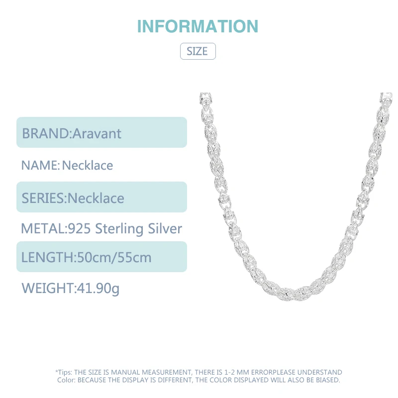 قلادة سلسلة من الفضة للرجال والنساء ، مجوهرات أنيقة ، 5 *