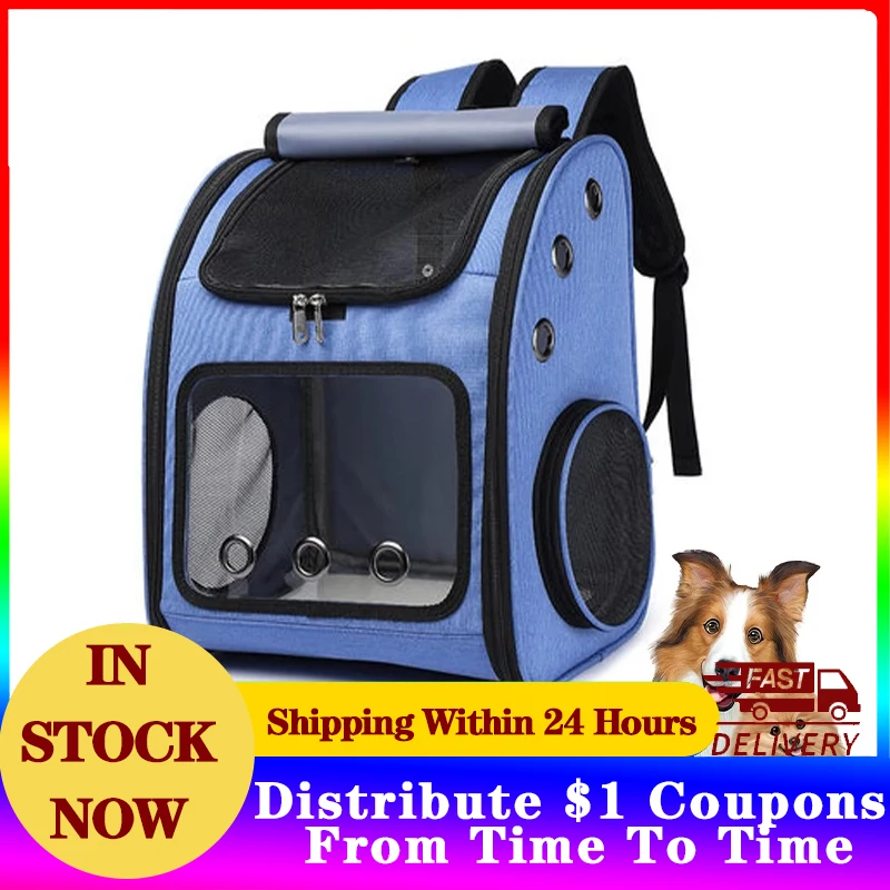 Pet Backpack Cat Bag Carry Breathable Foldable Pet Oxford Dog Carrying Supplies Big Space Breathable Heat Dissipation