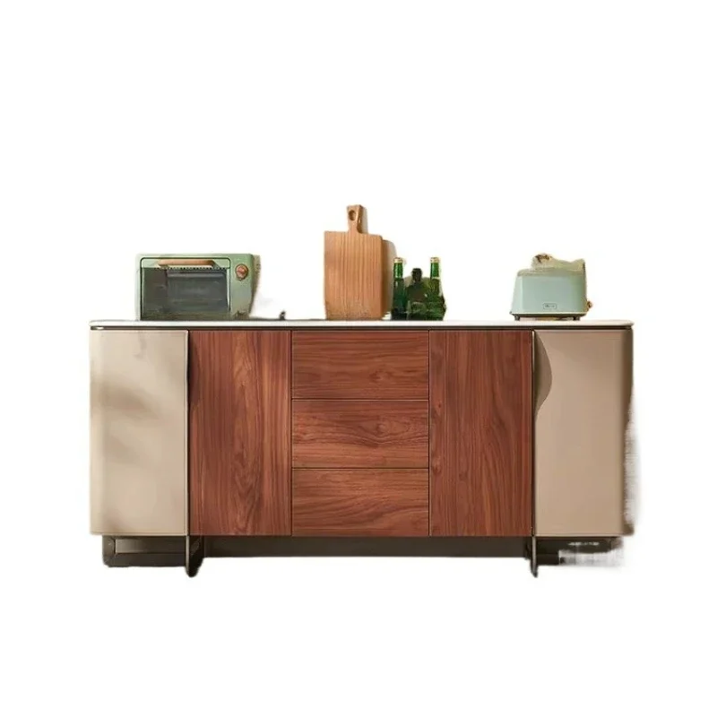 Italian minimalist rock slab wabi wind saddle leather entr ance locker living room against the wall dining side cabinet