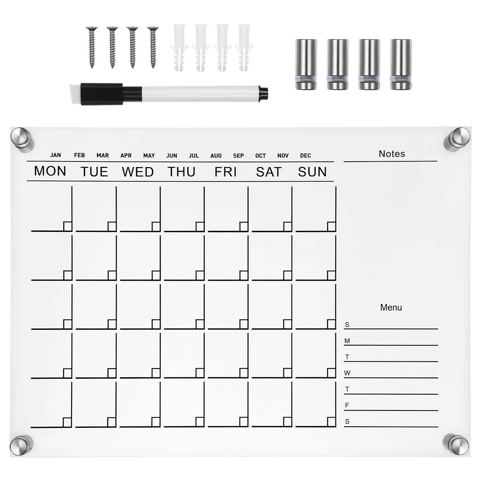 Imagem -03 - Quadro Branco para Parede Placa Branca Superfície Calendário Quadro Branco Seco Apagar Calendário Semanal Seco Apagar Placa para Casa da Escola Crianças