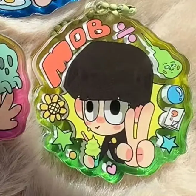 อะนิเมะ Mob Psycho 100 Reigen Arataka Kageyama Shigeo คอสเพลย์อะคริลิคพวงกุญแจกระเป๋าอุปกรณ์เสริม Chaveio ของขวัญวันเกิด