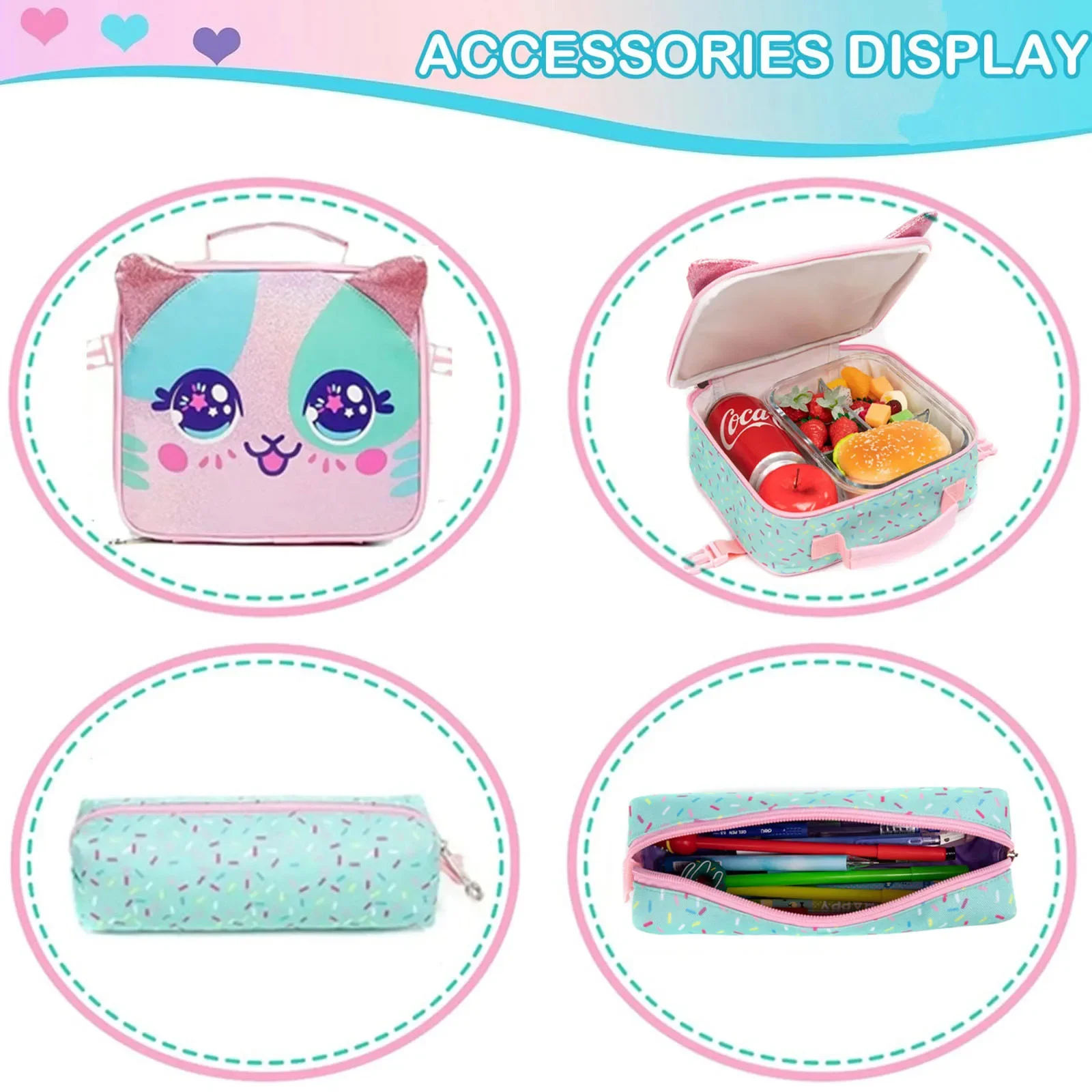 BUNNYFLY Cute Rolling Backpack for Girl Backpack with Wheels for Elementary Student Kids 3 in 1 Travel Luggage Carry on Suitcase