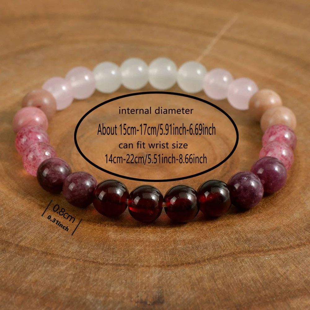 8mm Natural Stone Beaded Bracelet for Women Lucky Attract Love Wealth Good Luck Colorful Bracelet Jewelry Birthday Gift image 6