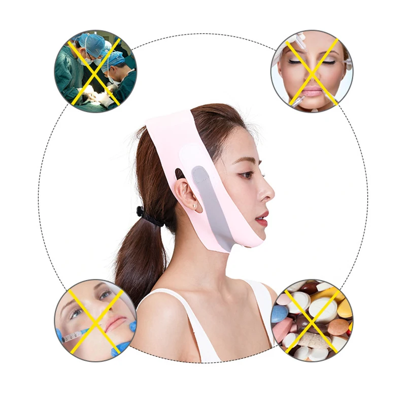 Face-lift with Sleep Face V Shaper Facial Slimming Bandage Relaxation Shape Lift Reduce Double Chin Face Thining Band Massage