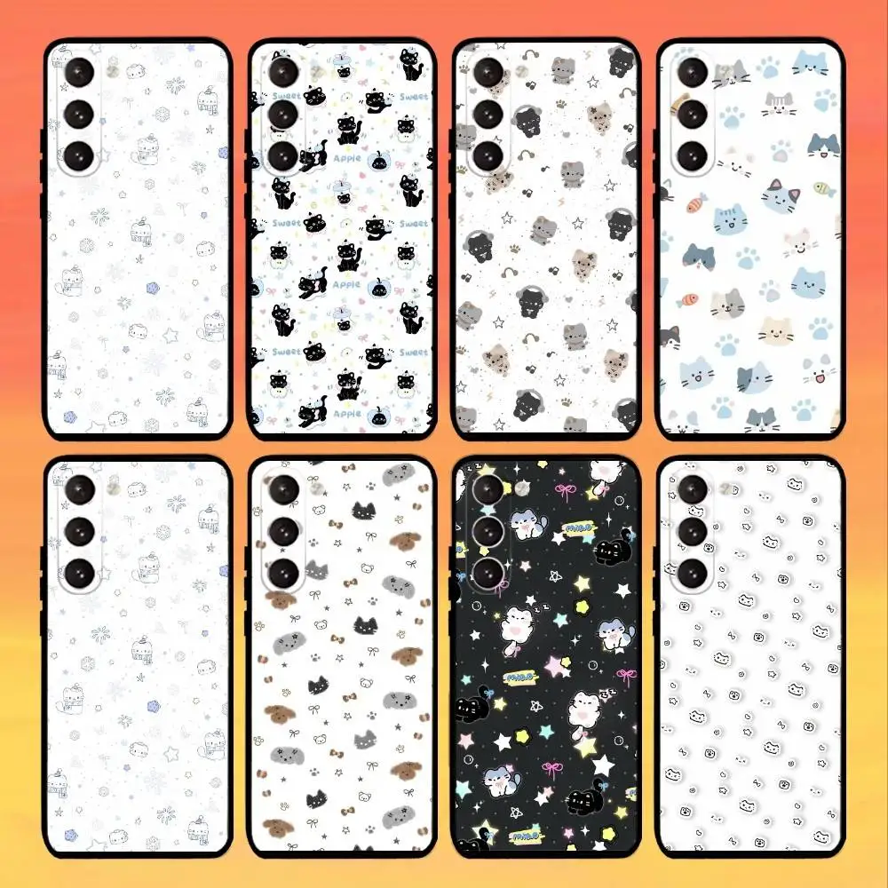 

many cute K-kittens Phone Case For Samsung Galaxy A73,A21s,A22,A31,A52,A53,A71,A41Soft Black Shell