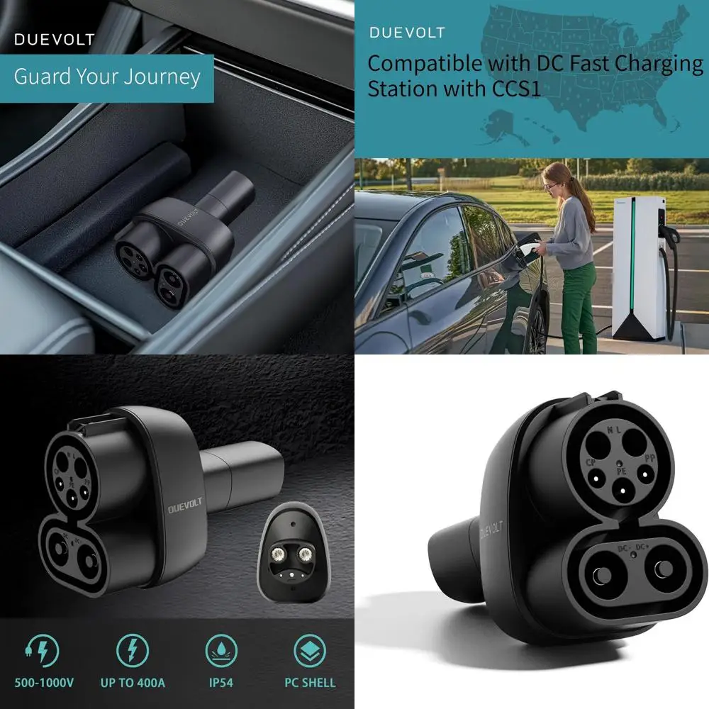 محول شاحن CCS إلى nacs، شاحن فائق 250 كيلو وات CCS1 إلى NACS، متوافق مع طراز Tesla Y/3/X/S، محول شحن Tesla لـ DC F