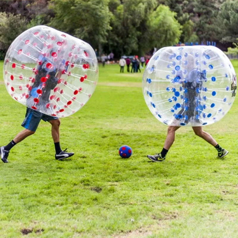 HIBADOU ballon de football à bulles matériau TPU ballon pare-chocs gonflable 1.5M de diamètre soufflé en 5 Min balle gonflable Zorb