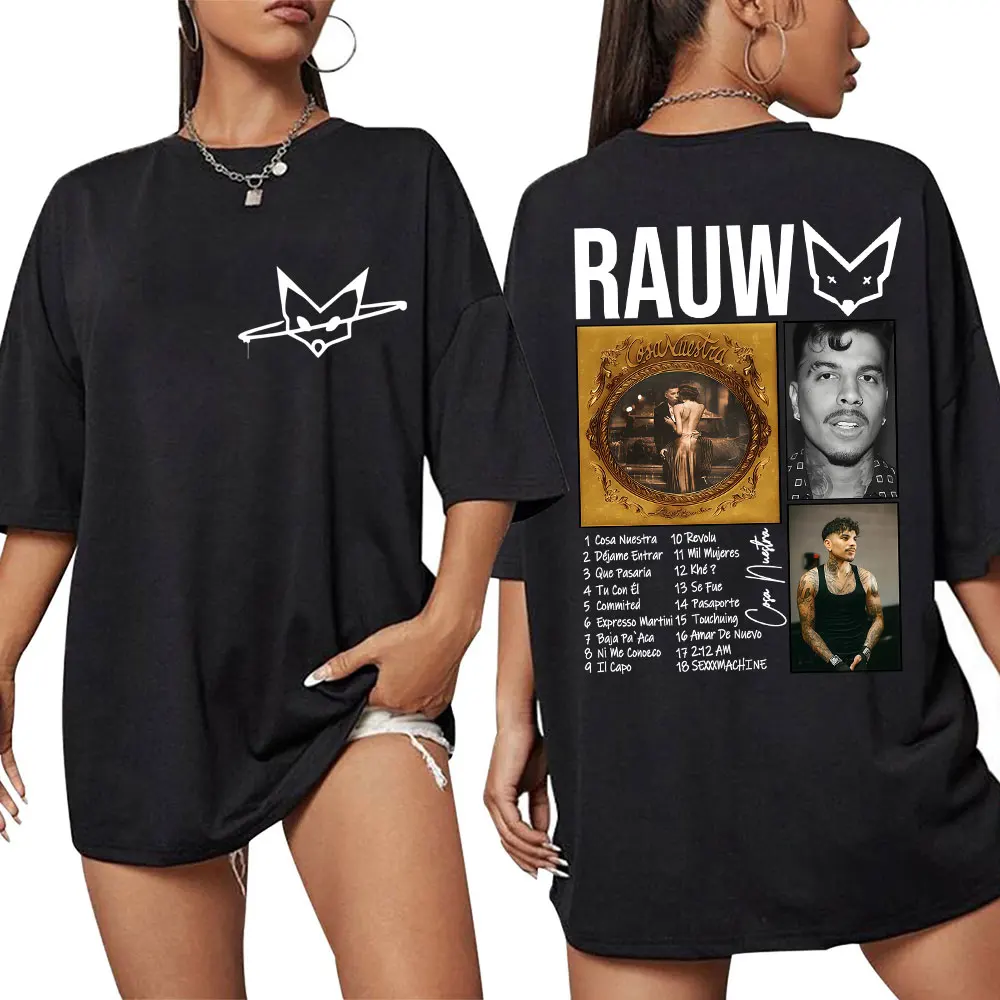 

Rapper Rauw Alejandro Music Album Cosa Nuestra T-Shirt Men Women Vintage Hip Hop Fashion T Shirts Cotton Casual Oversized Tees