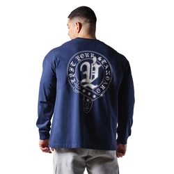 LYFT New Men Running Loose Sports T-shirt Cotton Long Sleeved T-shirt Male Brand Gym Shirt Slim Fitness Tees Training Tops