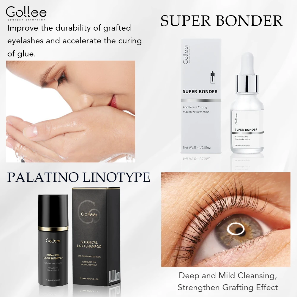 

Пенообразующее средство для ресниц Gollee 100 мл для очистки косметики с мягкой щеткой Super Bonder средство для очистки глаз шампунь для глубокой очистки макияжа