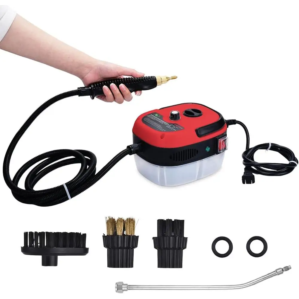 منظف البخار المحمول 2500 واط المحمولة ارتفاع ضغط ارتفاع درجة الحرارة باخرة مع سرعة قابلة للتعديل 3 رؤوس فرشاة تنظيف المنزل