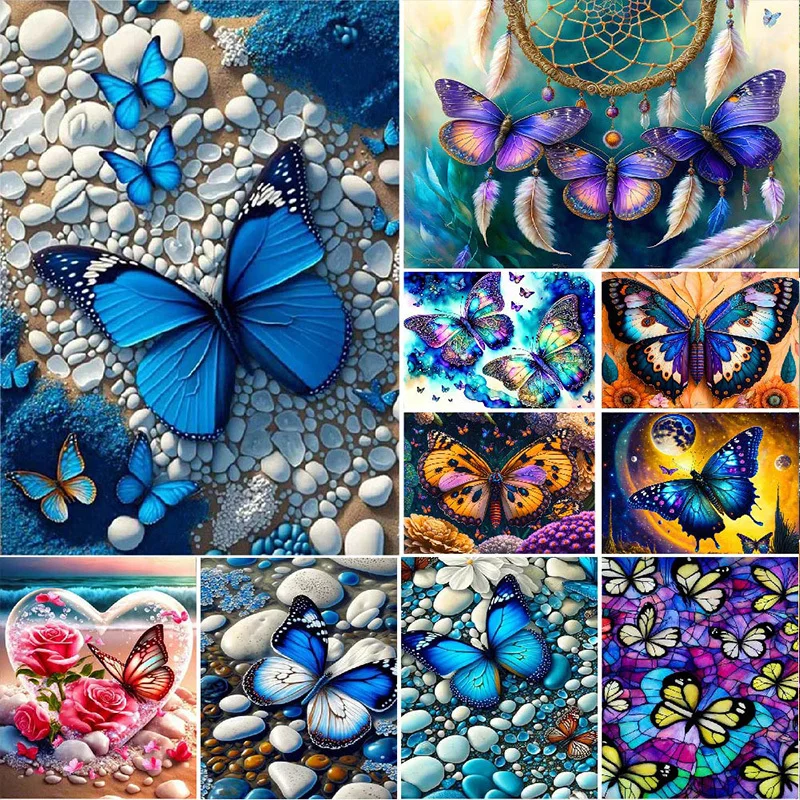 Hand-painted Painting Butterfly Dream Catcher Modular Picture for Coloring By Numbers Acrylic Paint Adults Handicraft Home Decor