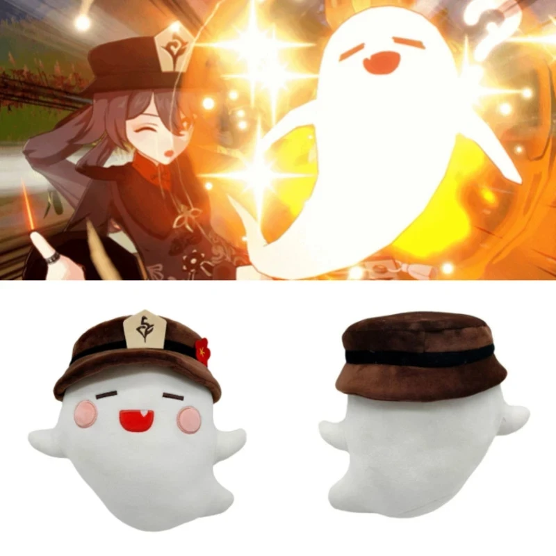 

Anime Game Genshin Impact Hutao Ghost Hat Plush Toys Cartoon Kawaii Pendant Props Cosplay Accessories Soft Toy For Kids