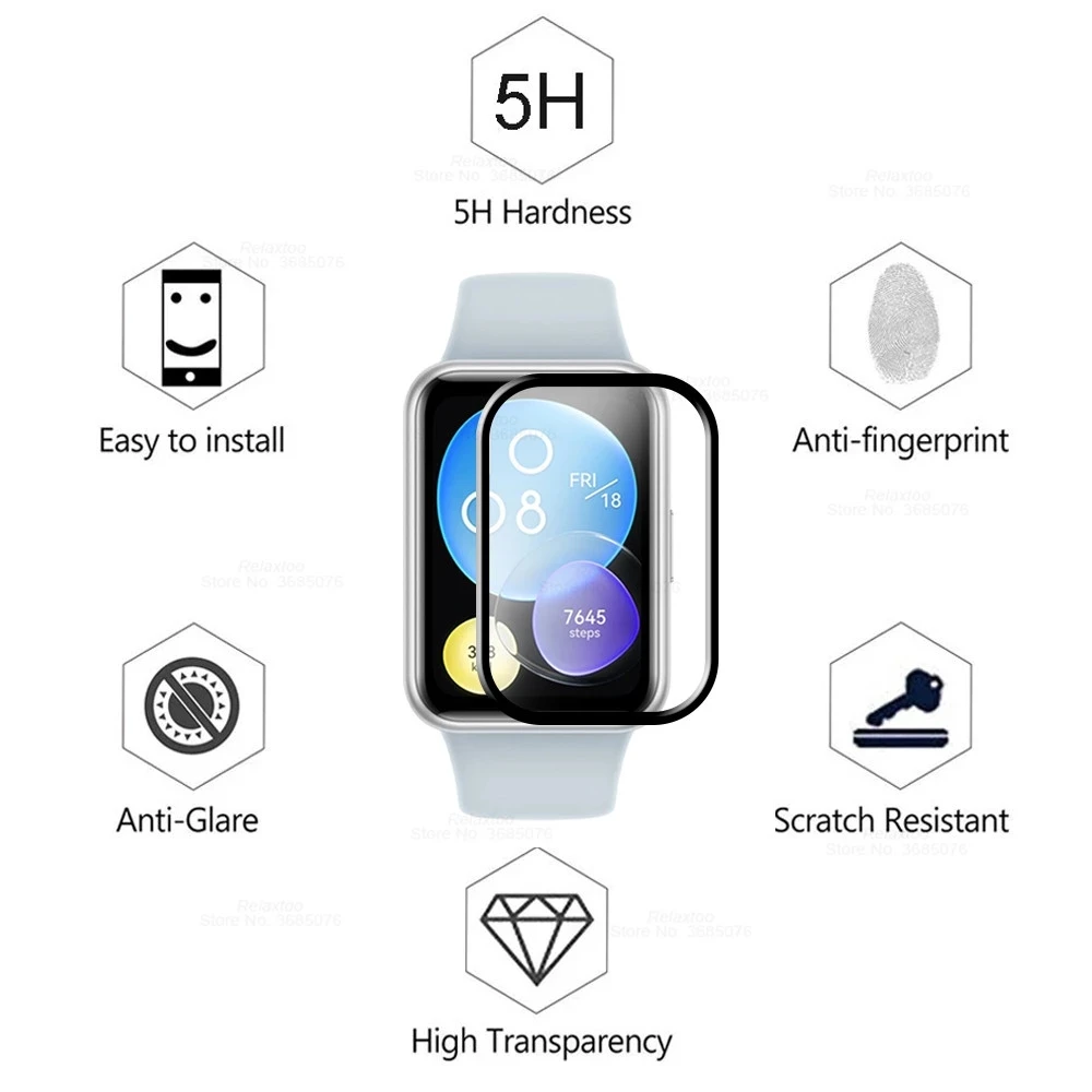 For Huawei watch Fit2 Screen Protector 3D PMMA Curved Edge HD Full Coverage Film