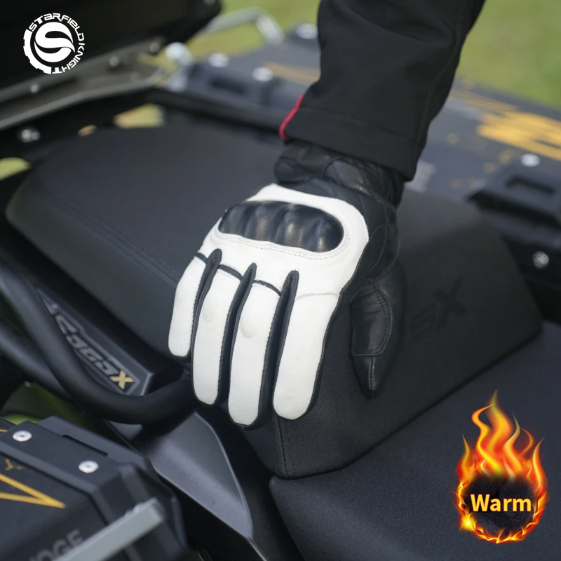 Star Field Knight New Motorcycle Gloves Winter Warm Waterproof Liner Carbon Fiber Palm Riding Protection Non-slip Wear-resistant