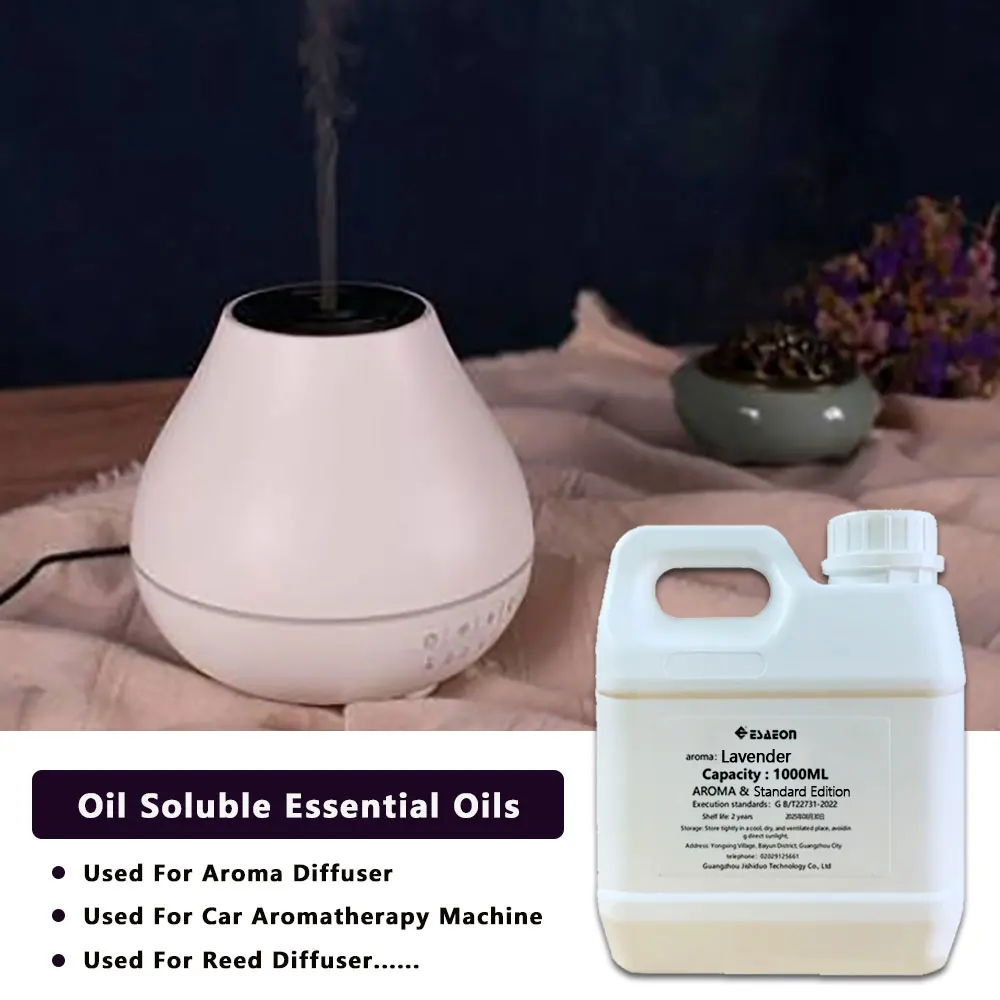 ESAEON 1000ml (33.8 fl.oz) Lavender/Sage And Sea Salt/Shangri-La Essential Oils - Hotel Diffuser Supplement Liquid, Diffuser Oil
