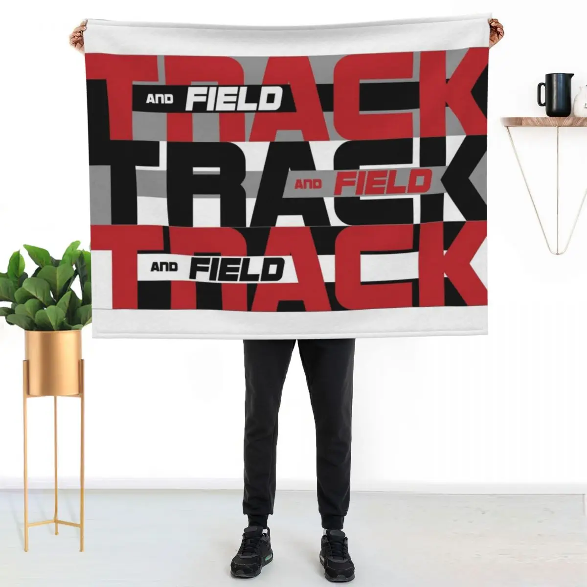 Track and Field Tri-Color Throw Blanket Stuffeds Weighted Thermals For Travel Soft Big Vintage Travel Blankets