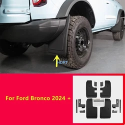Car Style Front And Rear Wheel Mud Flap Plate For Ford Bronco 2024 + Mudguard Splash Guard Fender Mudflap Cover Auto Accessories