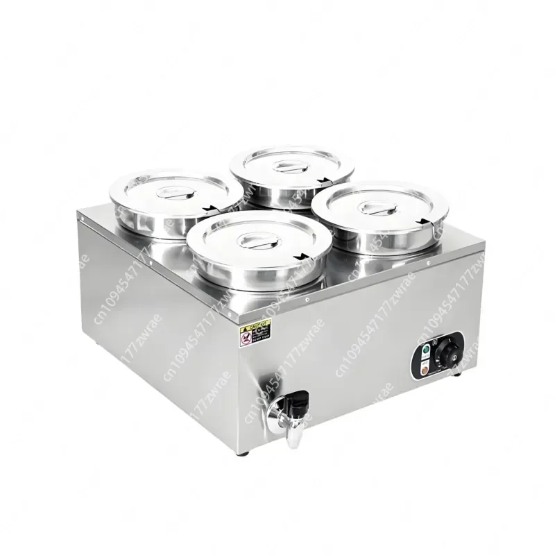 Commercial Food Warmer 4L*4 Stainless Steel 4 Pot Buffet Food Warmer Dish Buffet Set Soup Stove Steam Food Warmer Pot