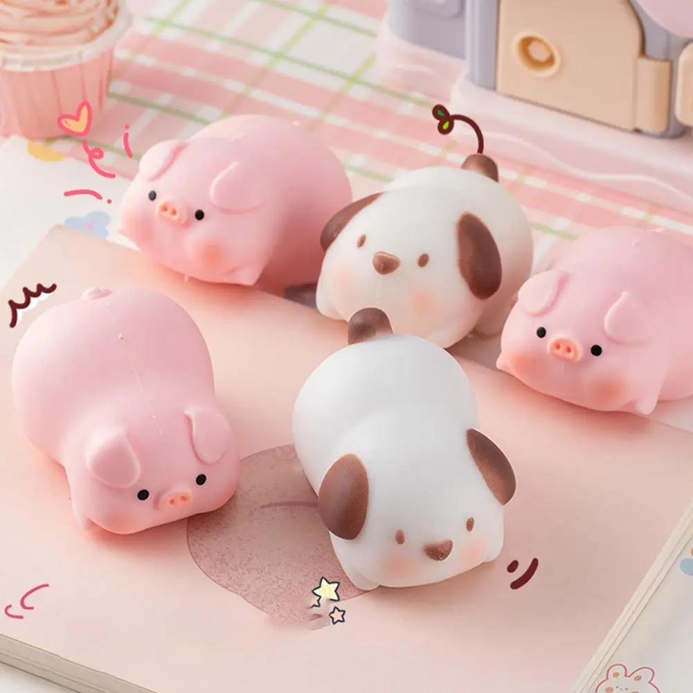 2Pcs Cute Pig Dog Fidget Toys Sensory Toys Squeezing Stretch Stress Relief Toy for Kids Adults for Fun Calming Increase Focus