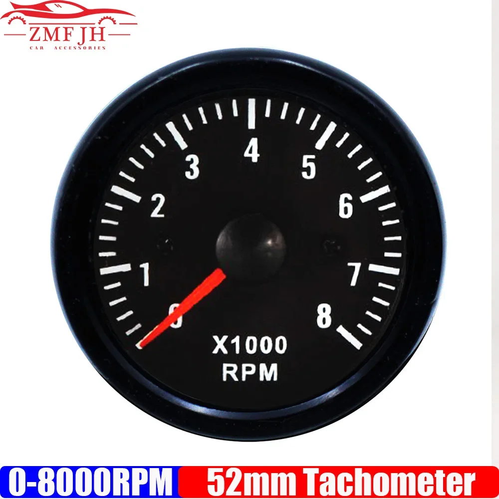 0-8000 RPM 52MM Tachometer with White Backlight 2