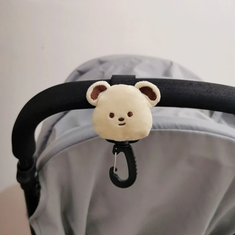 Bear Baby Stroller Hook and 360 Degree Loop Pram Clip Cart Hook Pushchair Hanger Carabiner for Hanging