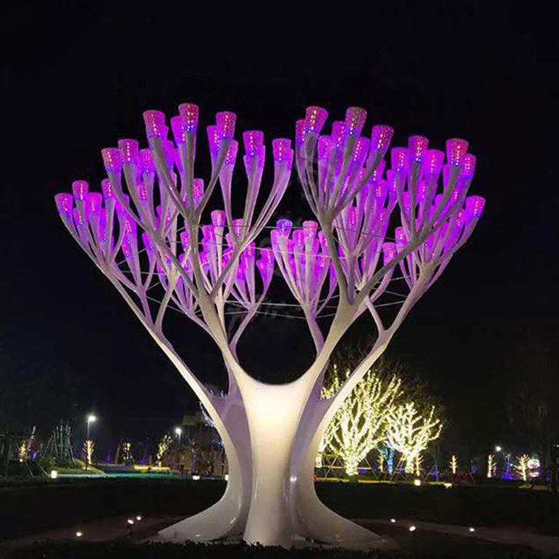 Creative Outdoor Decorative Ornaments LED Motif Christmas Light Tree Shape Landscape Lighting Sculpture