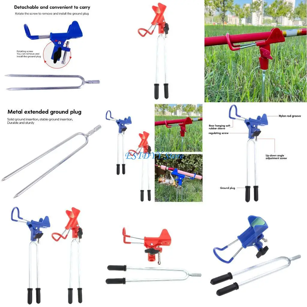

G6DE Adjustable Fishing Rod Holder Stable Rod Stand Bracket Convenient Poles Holder