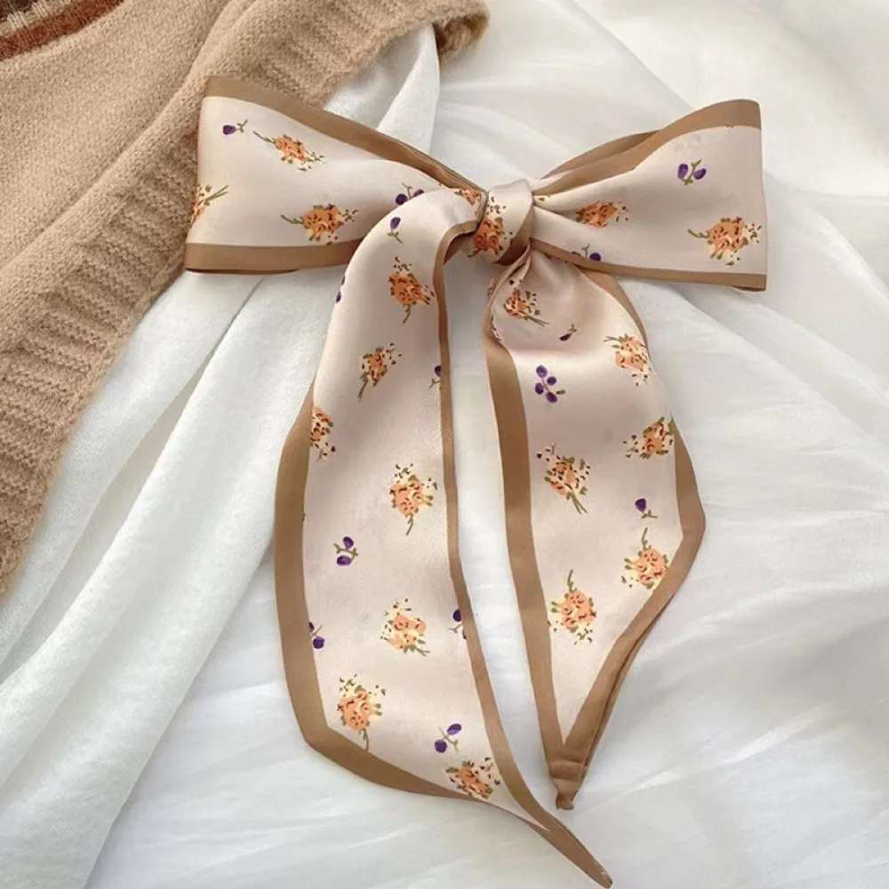 

1/4pcs Silk Feel Skinny Silk Scarf Foulard Ribbon Scarves Hair Accessories Bag Wrist Bandana HairBand Headscarves Women Spring