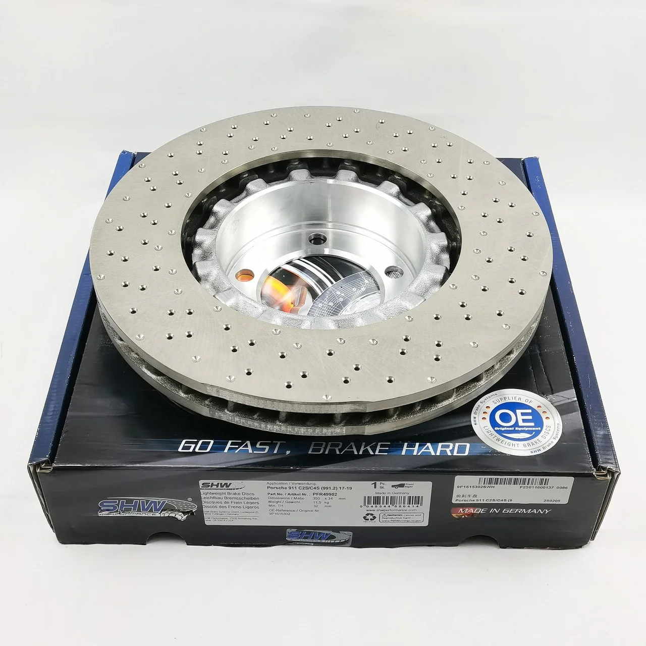 

Disc Brake Rotor for SHW Performance PFR49902 for Porsche 911 C2S/C4S (991.2) 17-19 9P1615302 350*34 mm