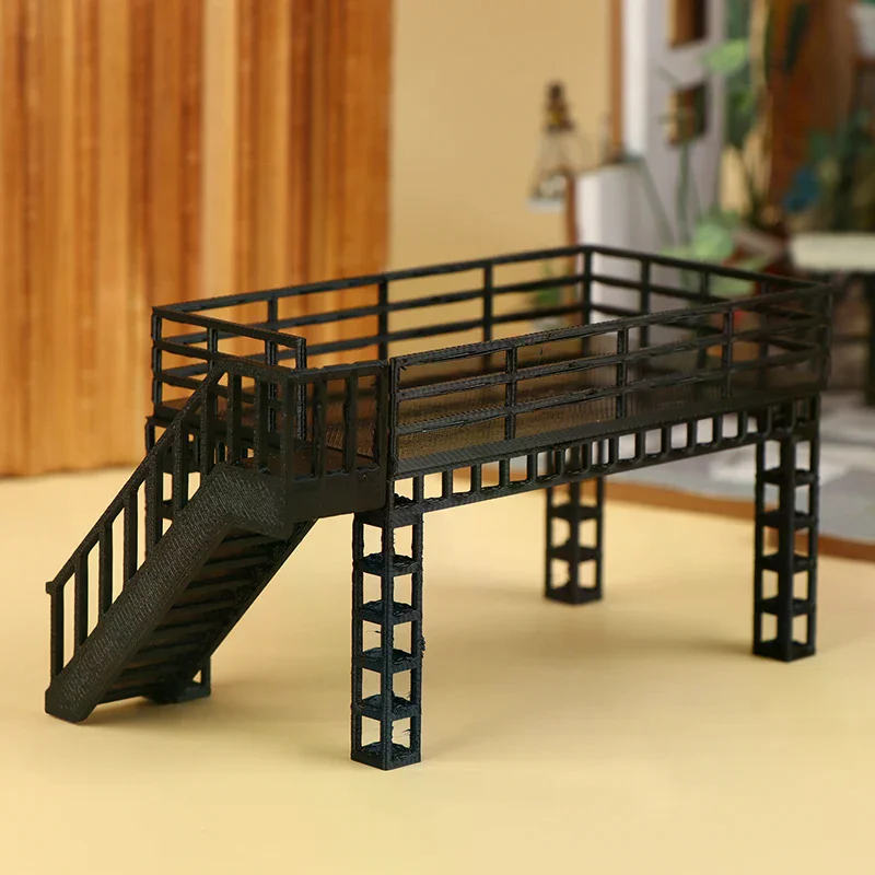 1/64 Maßstab Diorama Stahlrahmen Ausstellungsständer Modell Zweistufige Plattform Szenenmodell Auto-Garage Modellszenen-Display Zubehör