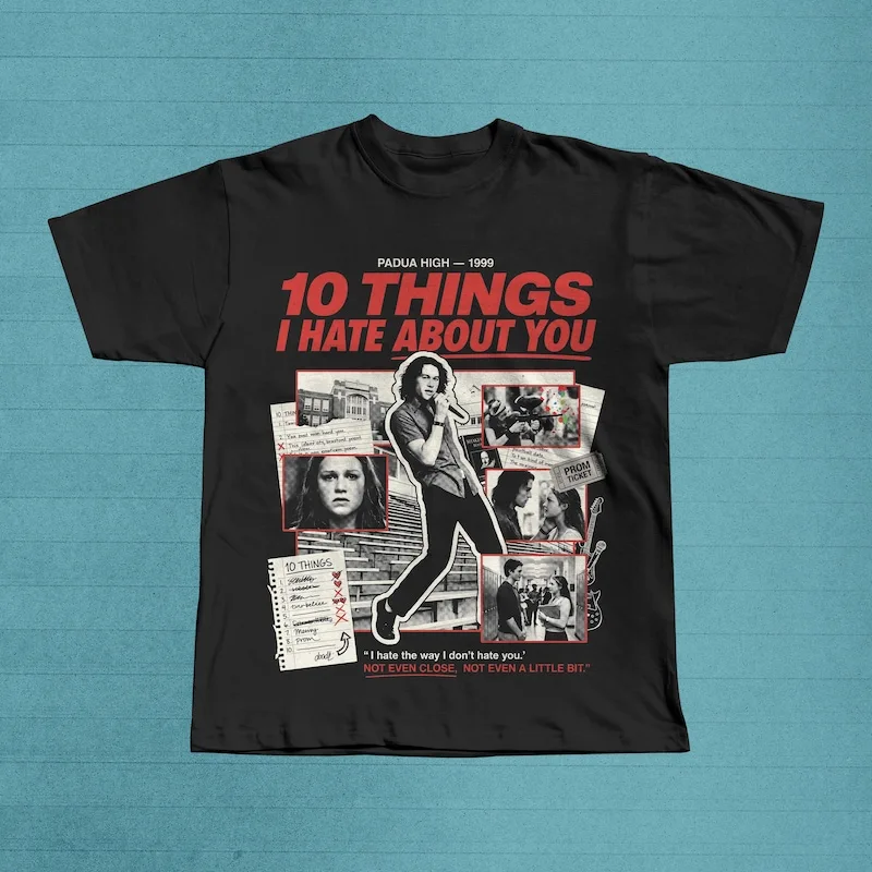 10 Things I Hate About You Shirt, Vintage 90s Rom Com Tee, Patrick Verona Movie Tee, Film Lover Gift