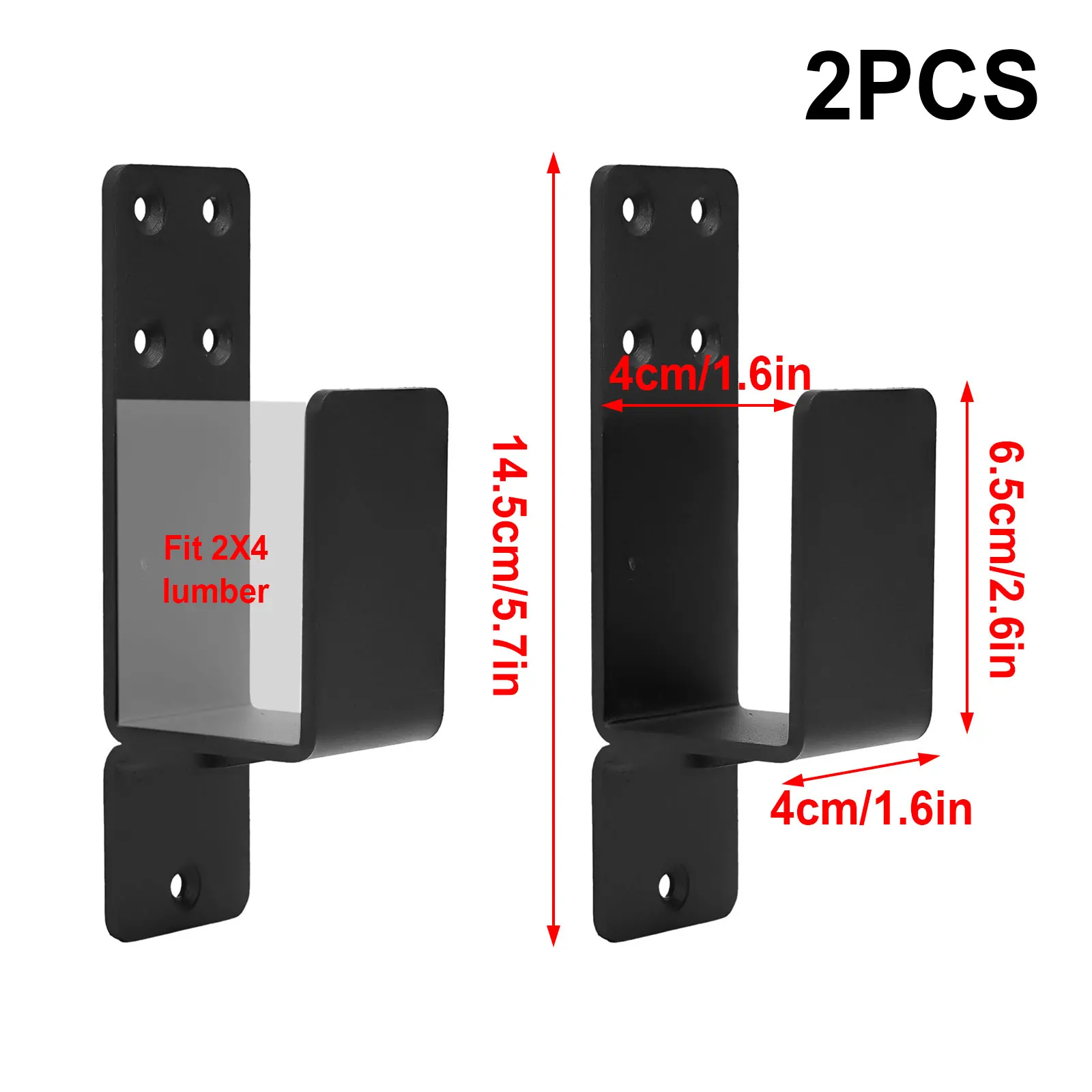 2pcs Door Barricade Brackets Home Security Heavy Duty Reinforcement Door Lock Metal Bar Bracket For Garages Warehouses Latches