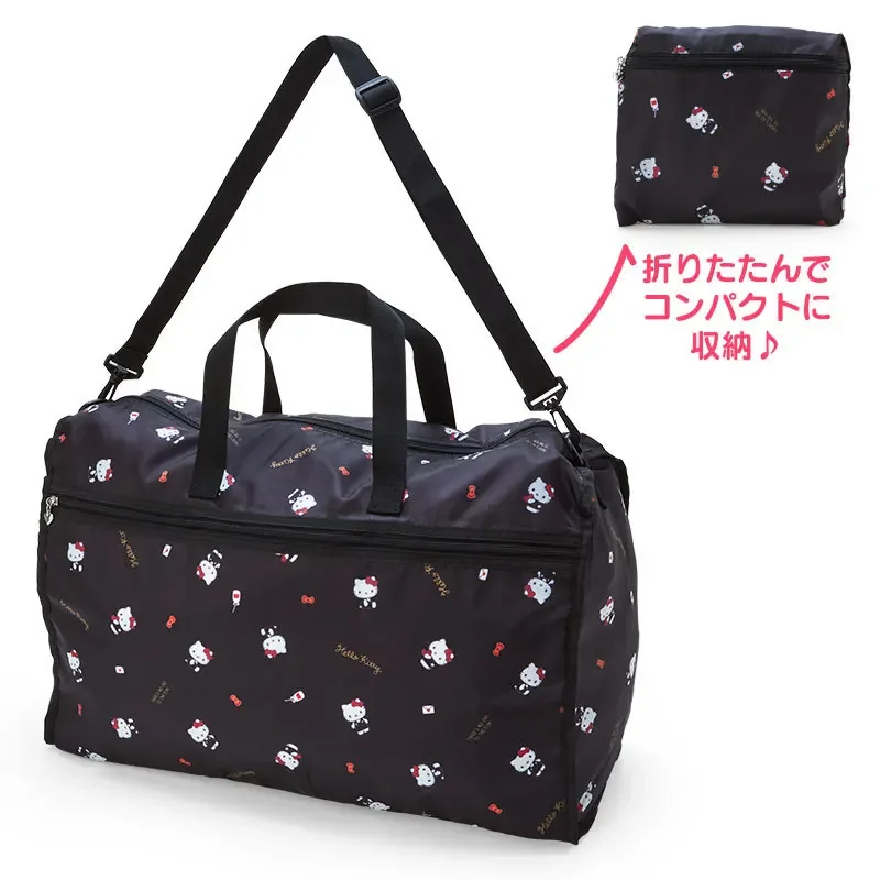 Sanrio Travel Bag Kuromi Hello Kitty Outdoor Foldable Large Capacity Luggage Bag Gym Bag Anime Accessories Kawaii Home Products