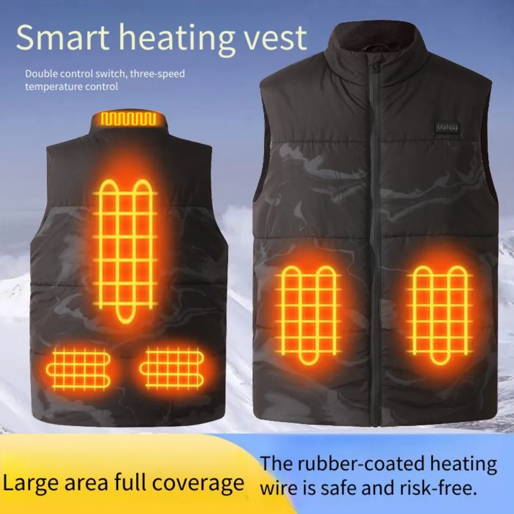 

2024 New Men's Heating Vest,Carbon Fiber Thermal Waistcoat,Auto Warm Smart Heated Jacket,USB Powered Battery Heated