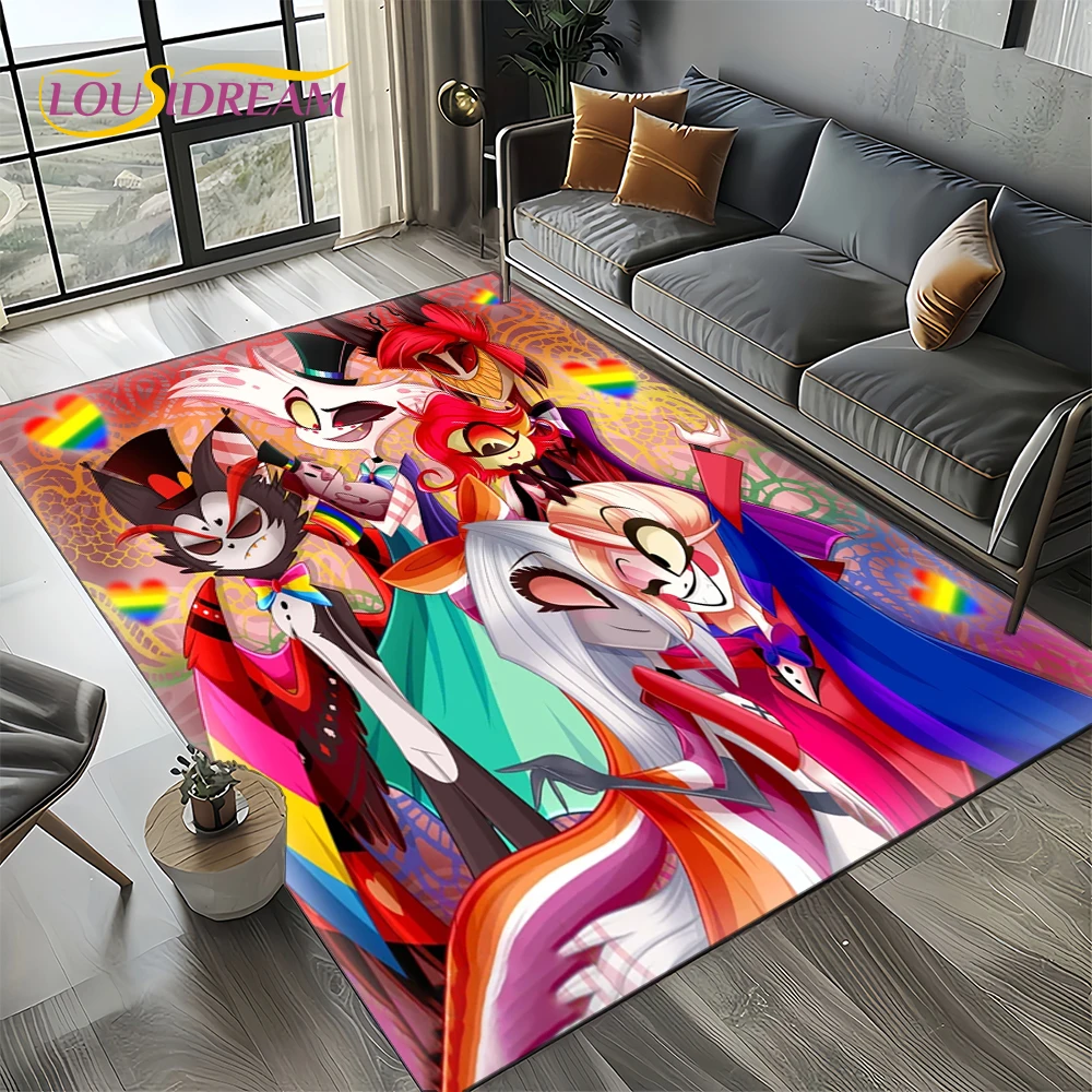 2025 H-Hazbin Hotel Charlie Cartoon Carpet Rug for Bedroom Living Room Home Sofa Decoration,kids Game Play Decor Floor Mat Gift