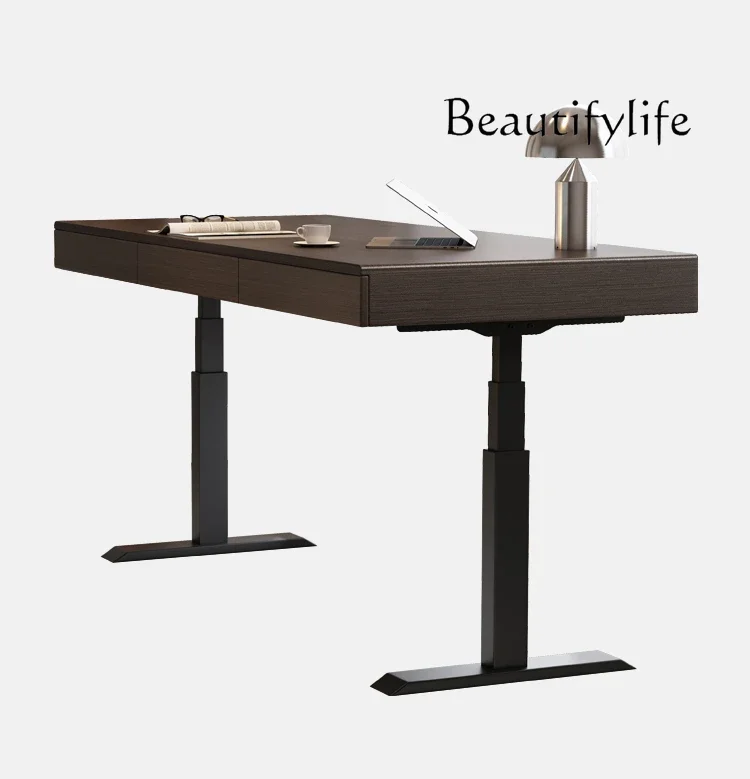 X36 Italian Minimalist Intelligent Electric Lifting Desk Modern High-end Solid Wood Desk