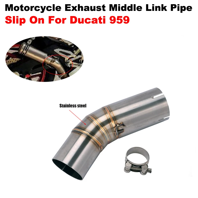 Hochleistungs-Motorrad-Auspuffanlage, Rohr, mittleres Mittelrohr, Escape Connect Verbindungsrohr, Slip-On, 60 mm, für Panigale 959