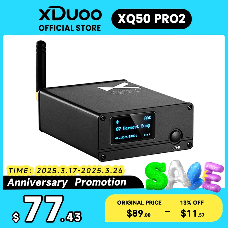 XDUOO XQ-50 PRO 2 HD Buletooth 5.1 CS8406 ES9018K2M XQ50 PRO DAC XQ50 PRO 2 Receiver Converter Decoder