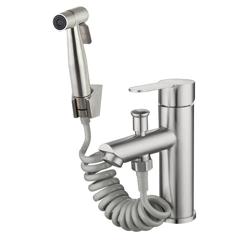 

Multi-function Basin Mixer Sus 304 Washbasin Hot And Cold Faucet , G1/2 Interface Tap shower set Bidet