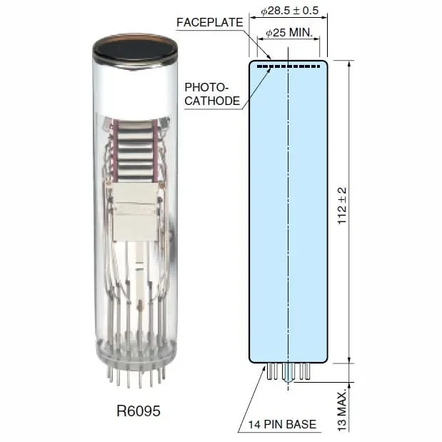 

Hamamatsu R6094 R6095 Photomultiplier Tubes 28mm Diameter Head-on Type with Bialkali Photocathode for Detection And Measurement