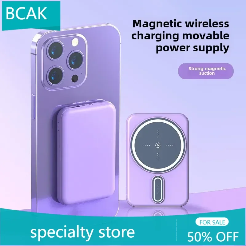 New MagSafe Magnetic Power Bank Wireless Power Bank Mini Portable BCAK Power Bank